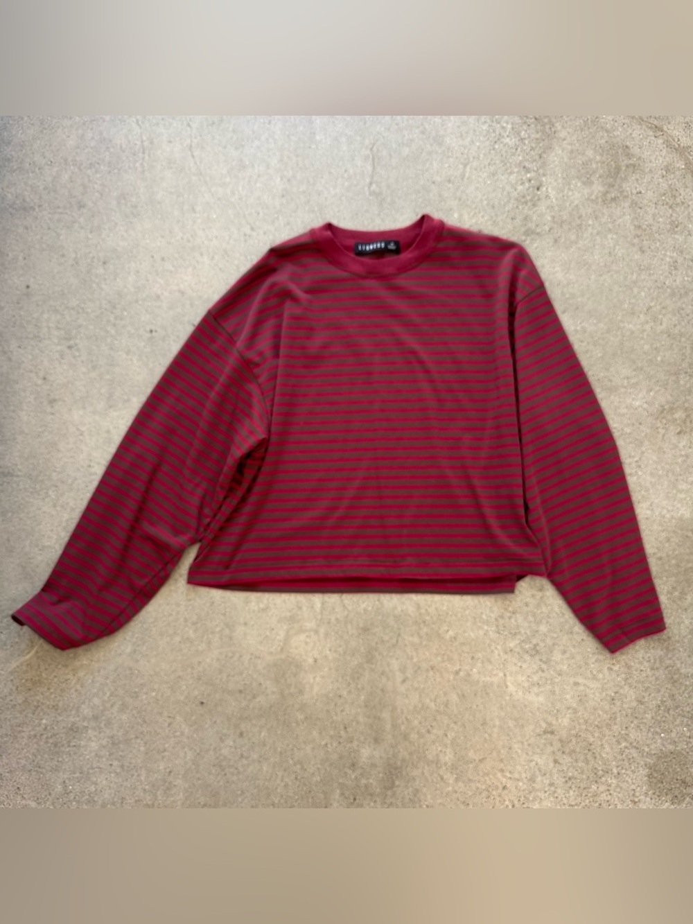 NWOT Bloom Long Sleeve Chocolate Wine Stripe - Picture 5 of 6